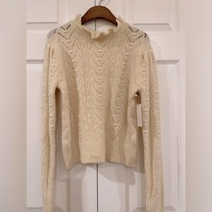 NWOT jing half turtleneck sweater with ruffle